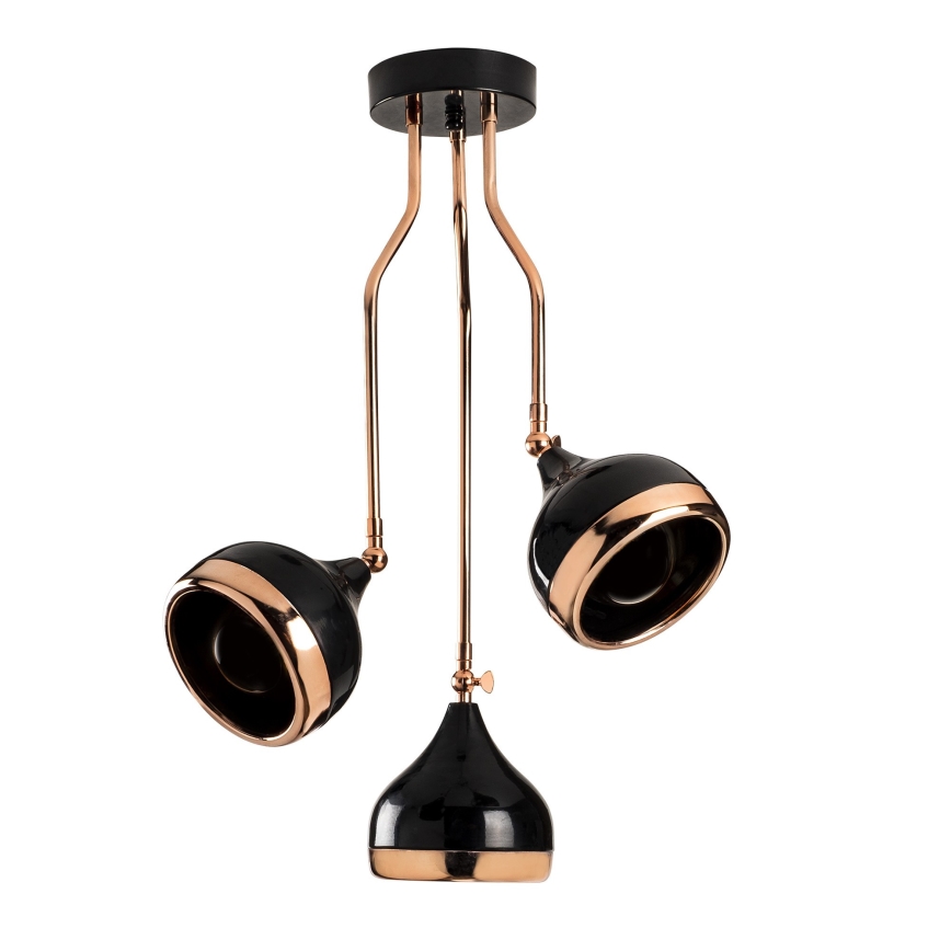 Varrega lühter YILDO 3xE27/40W/230V must/vaskne