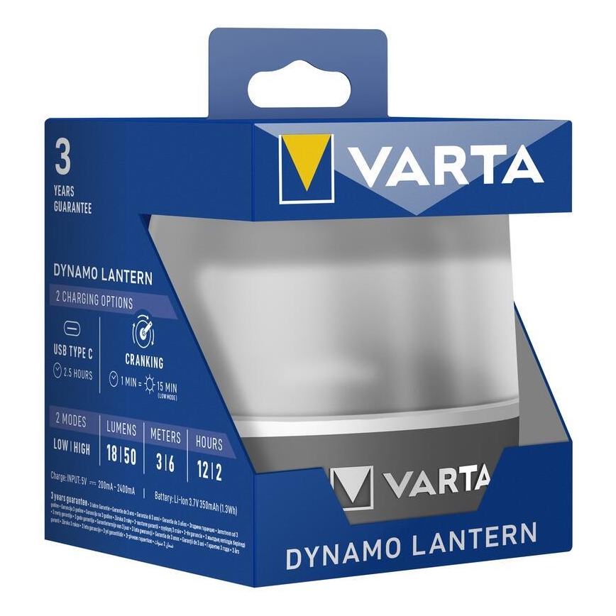 Varta 17670101111 - LED Laetav valgusti DYNAMO LANTERN LED/5V 350 mAhIP54