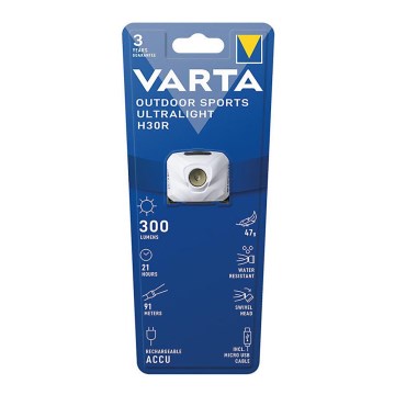 Varta 18631101401 - LED Hämardatav laetav pealamp OUTDOOR SPORTS LED/5V 600 mAh IPX4 valge
