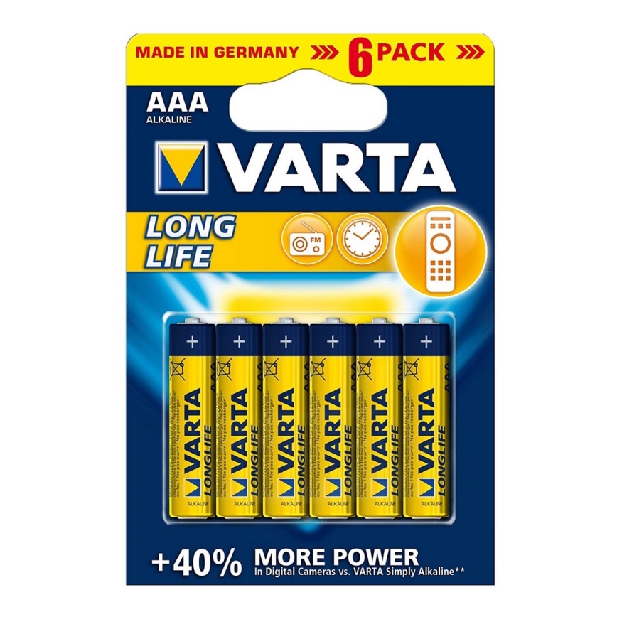 Varta 4103 - 6 tk Leelispatarei LONGLIFE EXTRA AAA 1,5V