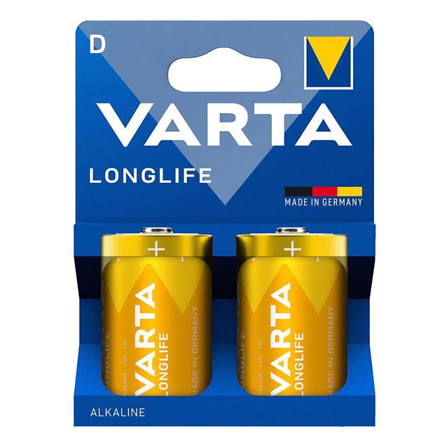 Varta 4120101422 - 2 tk Alkaline patarei LONGLIFE D 1,5V