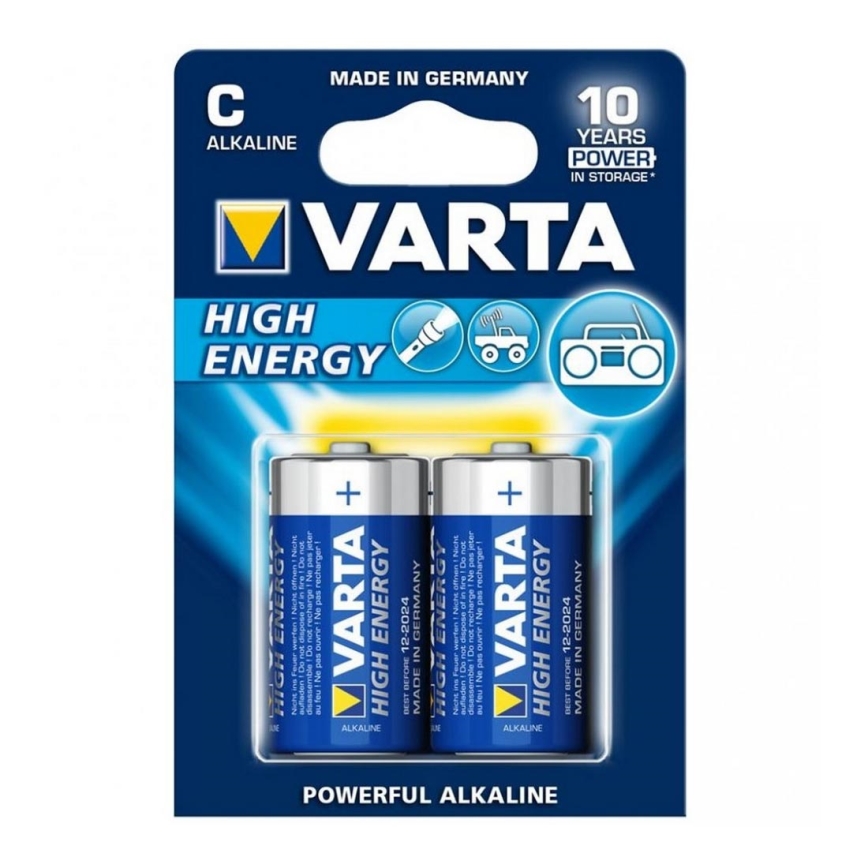 Varta 4914-2 tk leelispatareid HIGH ENERGY C 1,5V