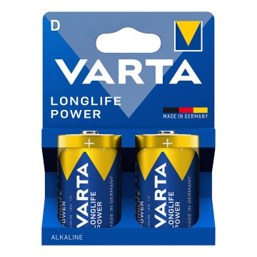 Varta 4920121422 - 2 tk Alkaline patarei LONGLIFE POWER LR20/D 1,5V