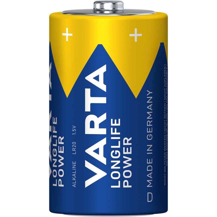 Varta 4920121422 - 2 tk Alkaline patarei LONGLIFE POWER LR20/D 1,5V