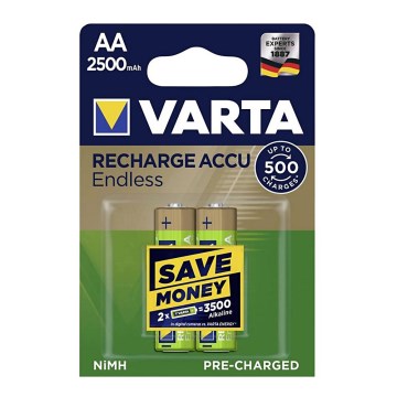 VARTA 56686 - 2x Taaslaetavad patareid 2500 mAh AA 1,2V