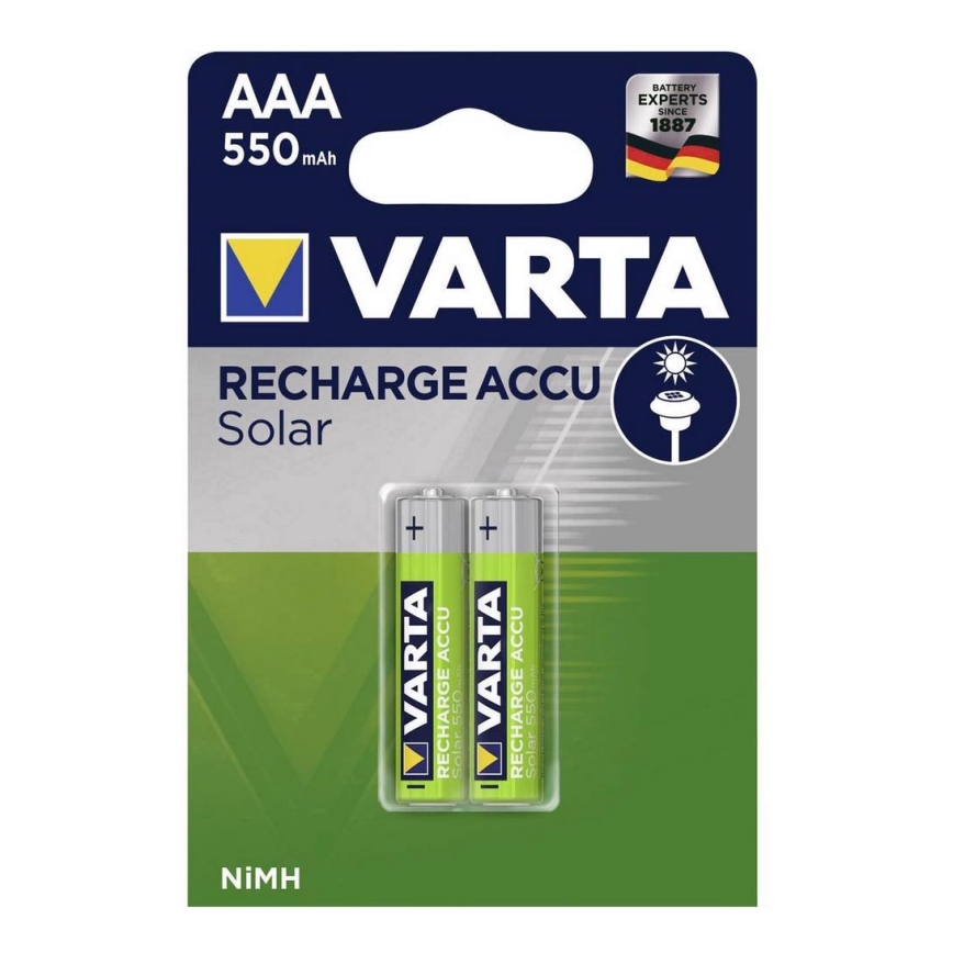 Varta 56733-2x Taaslaetavad patareid SOLAR ACCU AAA NiMH/550mAh/1,2V