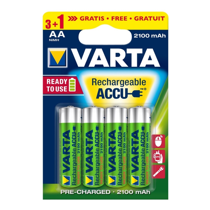 Varta 5675 - 3+1 tk Laetavad patarei ACCU AA Ni-MH/2100mAh/1,2V