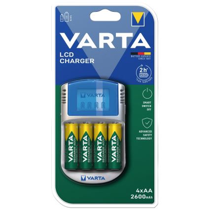 Varta 57070201451 - LCD Akulaadija 4xAA/AAA 2600mAh 5V