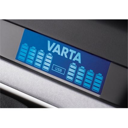 VARTA 57671 - LCD -ga suur laadija 8xAA/AAA ja USB laadimise aeg 4h