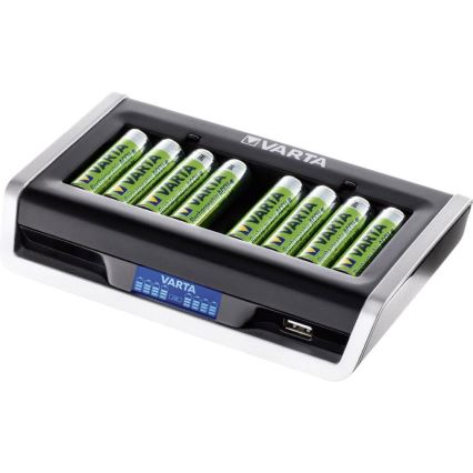 VARTA 57671 - LCD -ga suur laadija 8xAA/AAA ja USB laadimise aeg 4h