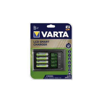 VARTA 57674 - LCD-ga nutikas laadija 4xAA/AAA laadimise aeg 1,5h