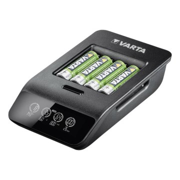 VARTA 57684 - LCD-ga nutikas laadija 4xAA/AAA laadimise aeg 1,5h
