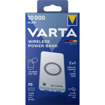 Varta 57913101111 - Akupank juhtmevaba laadimisega ENERGY 10000mAh/3x2,4V