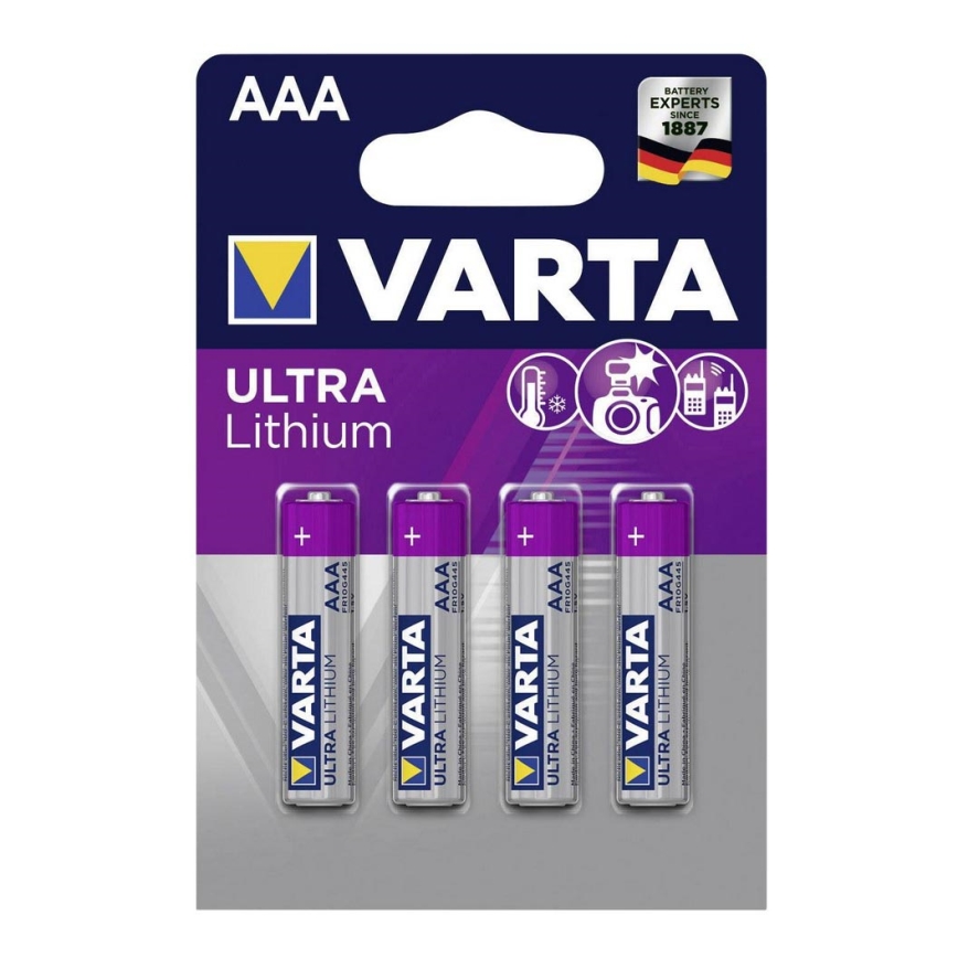 Varta 6103301404 - Liitium patarei 4 x ULTRA AAA 1,5V