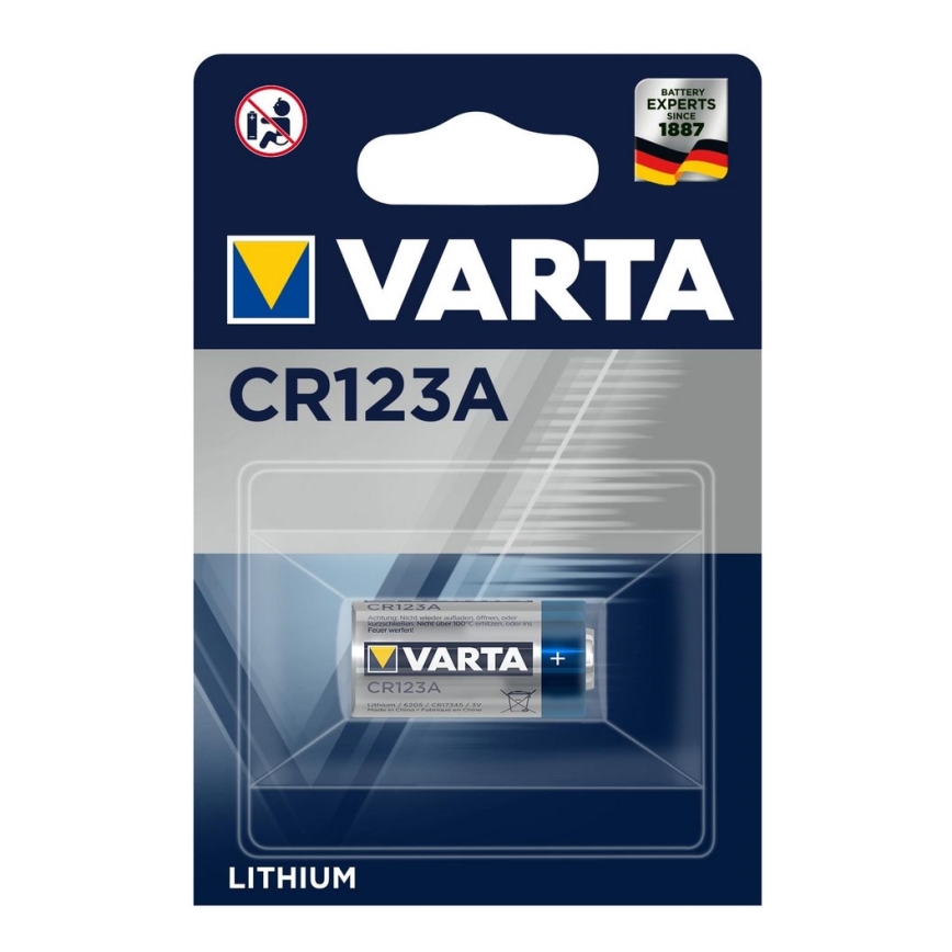 Varta 6205-1 tk liitiumpatarei FOTO CR 123A 3V
