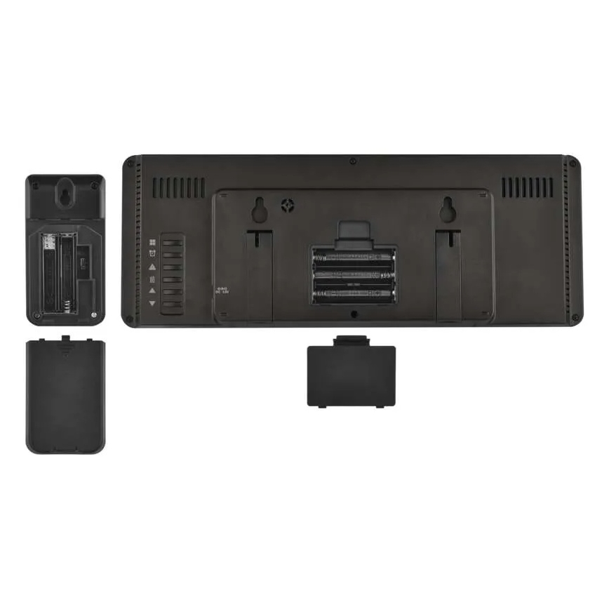 Värvilise LCD-ekraaniga ilmajaam äratuskellaga 5V 3xAAA + 2xAA must