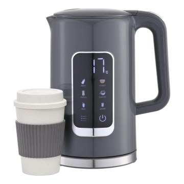 Veekeetja LCD ekraaniga 1,7 l 2200W/230V hall + reisitass 450 ml