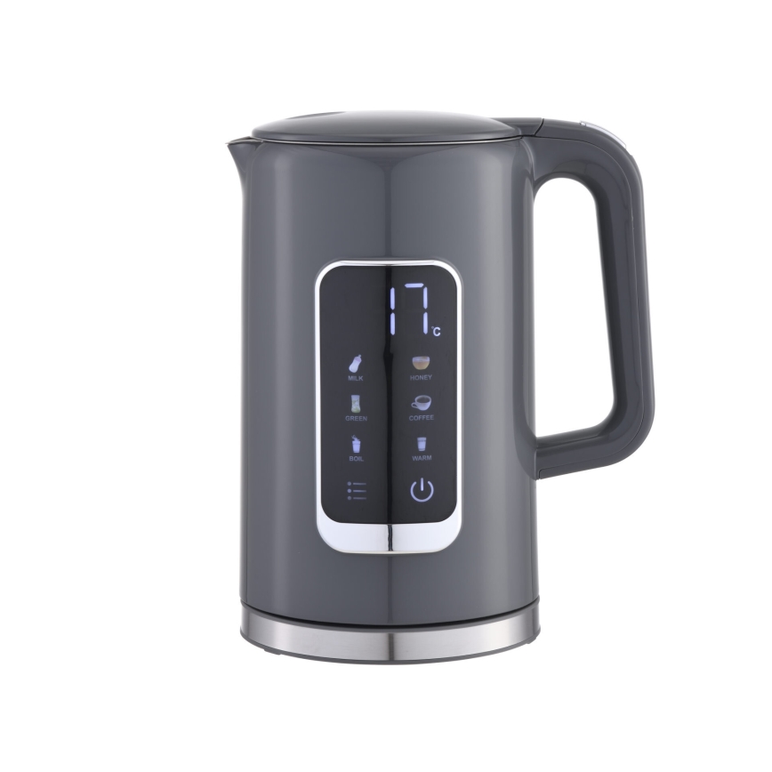 Veekeetja LCD ekraaniga 1,7 l 2200W/230V hall + reisitass 450 ml