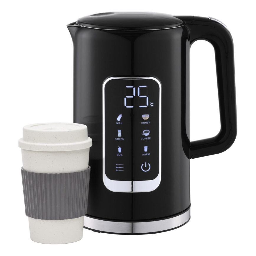 Veekeetja LCD ekraaniga 1,7 l 2200W/230V must + reisitass 450 ml