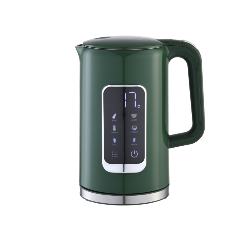 Veekeetja LCD ekraaniga 1,7 l 2200W/230V roheline + reisitass 450 ml