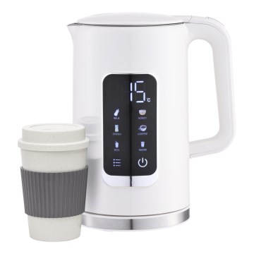 Veekeetja LCD ekraaniga 1,7 l 2200W/230V valge + reisitass 450 ml