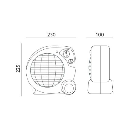 Ventilaator kütteelemendiga ZEFIR 1000/2000W/230V valge