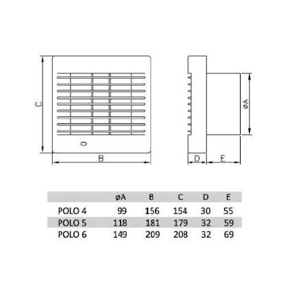 Ventilaator POLO 5/AŽ/TOILET