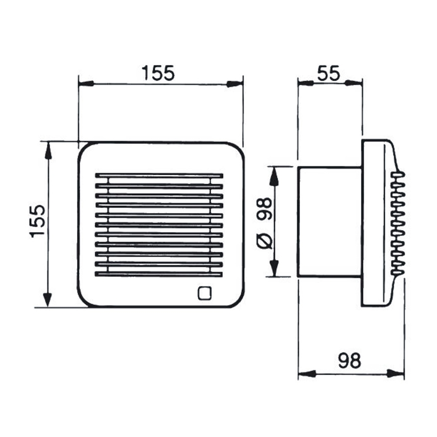 Ventilaator vannituppa EDM-100  17W/230V IP44