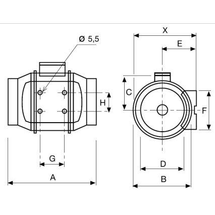 Ventilaator vannituppa TD-250/100 24W/230V IP44