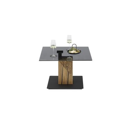VENTO kohvilaud tõstetava lauaplaadiga suitsune/tamm/must