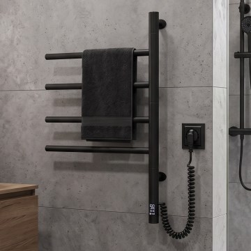 Vertaduro - Elektriline pööratav rätikuivati termostaadiga ARA 60W/230V 65x49 cm IP44 must