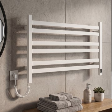 Vertaduro - Elektriline rätikukuivati termostaadiga AVA 181W/230V 50x90 cm IP44 valge vasakpoolne