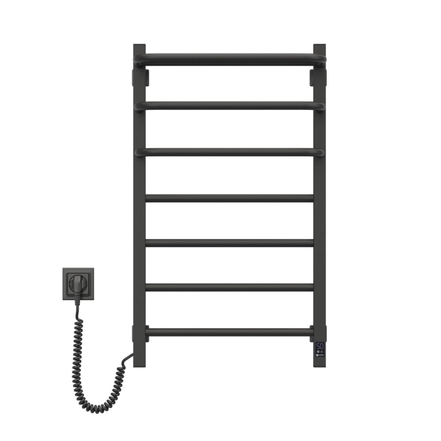 Vertaduro - Elektriline rätikuivati termostaadiga DOR 155W/230V 80x48 cm IP44 must, vasakpoolne