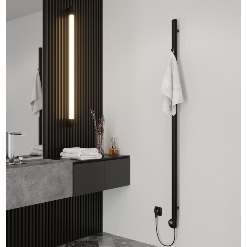 Vertaduro - Vannitoa radiaator termostaadiga ERDA 400 W 180x5 cm must