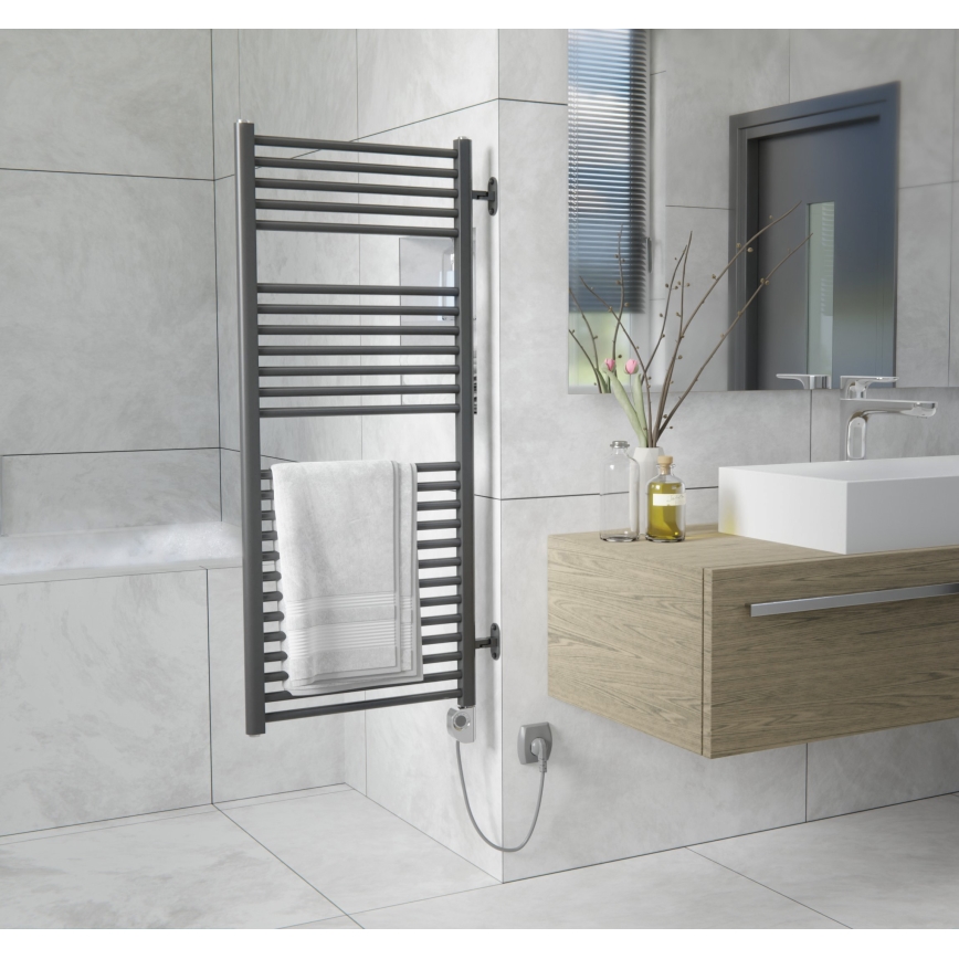 Vertaduro - Vannitoa radiaator termostaadiga MEG 600W 118x50 cm antratsiit