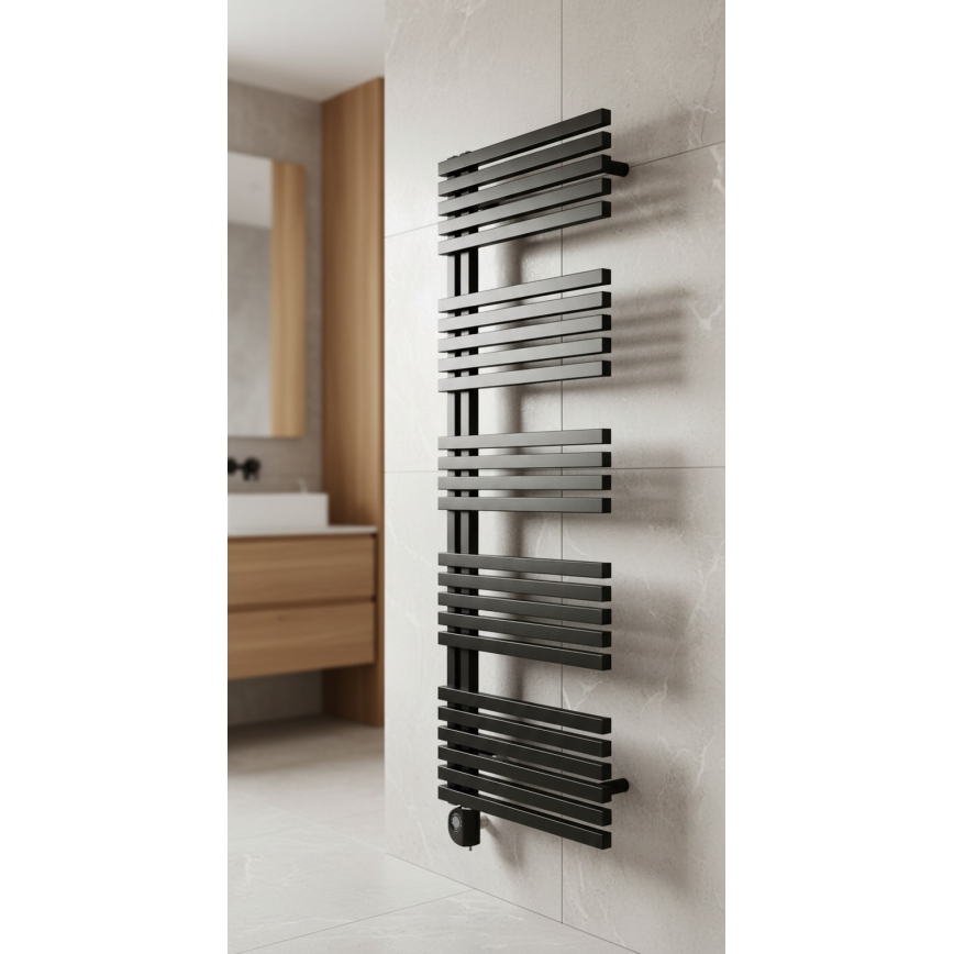 Vertaduro - vannitoa radiaator termostaadiga MICHELLE 600W 129x50 cm must