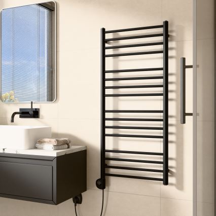 Vertaduro - Vannitoa radiaator termostaadiga SIMONE 400W 114x50 cm must