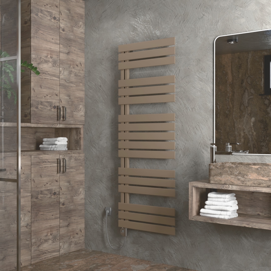 Vertaduro - ZIVA vannitoa radiaator termostaadiga, 800 W, 177 × 50 cm, taupe