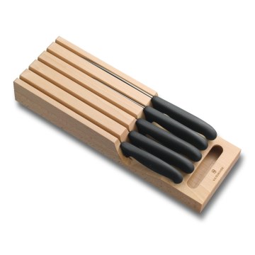 Victorinox - 6-osaline kööginugade komplekt koos hoidikuga, pöök/beež