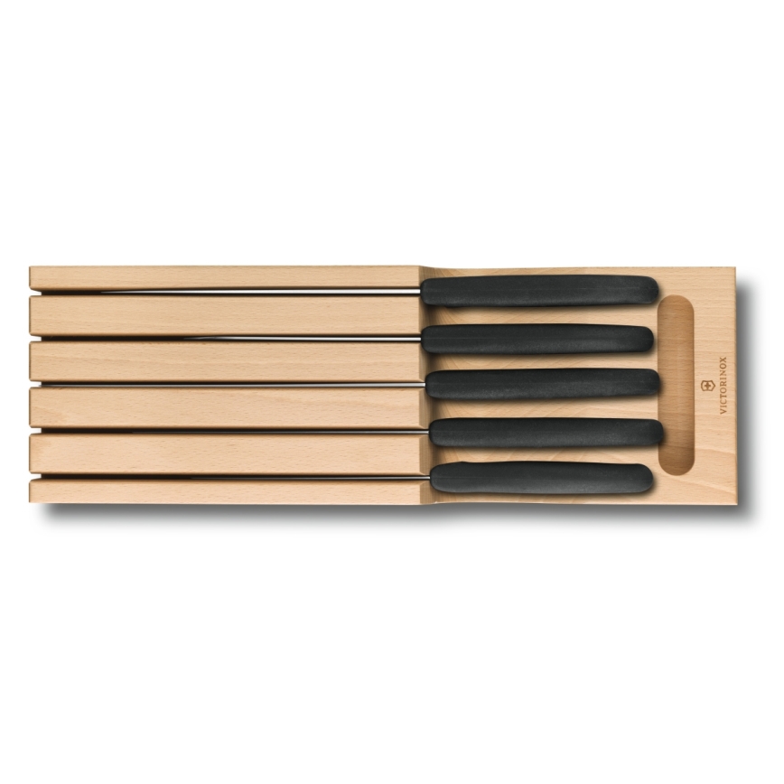Victorinox - 6-osaline kööginugade komplekt koos hoidikuga, pöök/beež