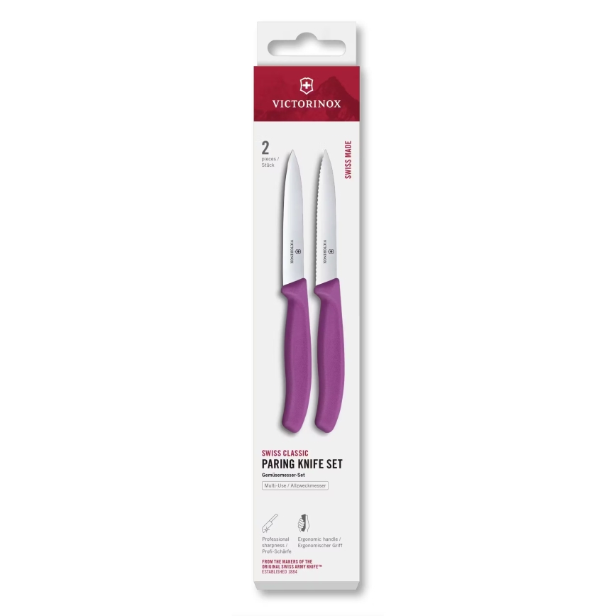 Victorinox - köögiviljanugade komplekt SWISS CLASSIC 10 cm, 2 tk, lilla