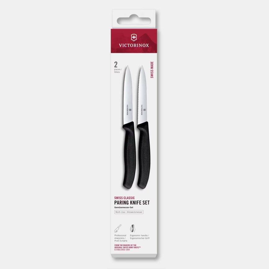 Victorinox - Köögiviljanugade komplekt SWISS CLASSIC 10 cm 2 tk must