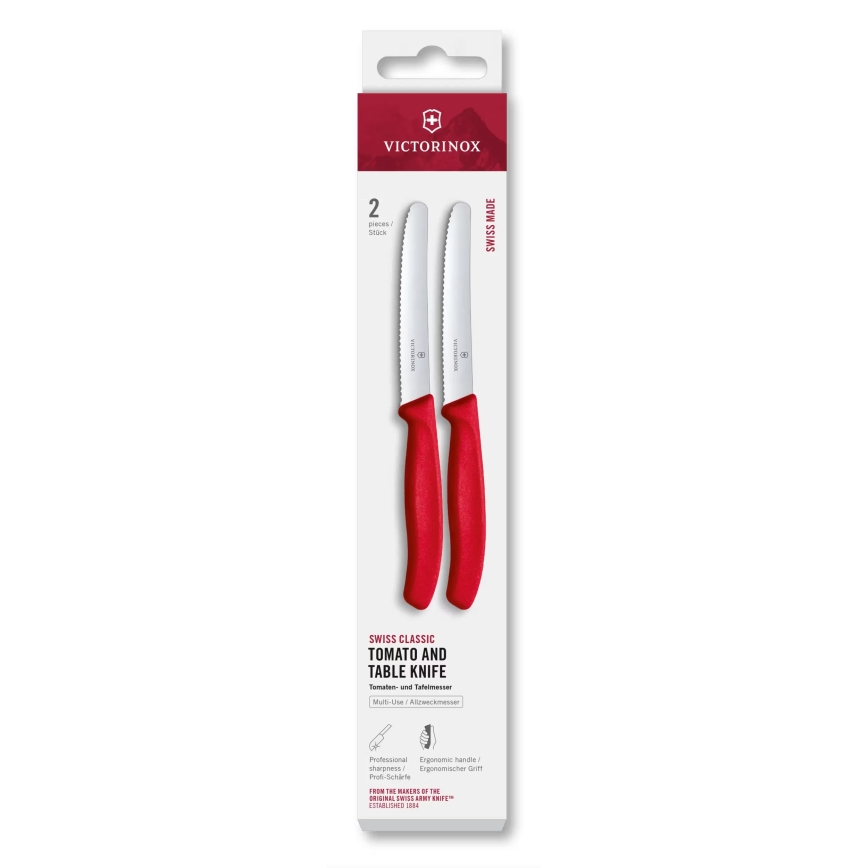Victorinox - Köögiviljanugade komplekt SWISS CLASSIC, 11 cm, 2 tk, punane