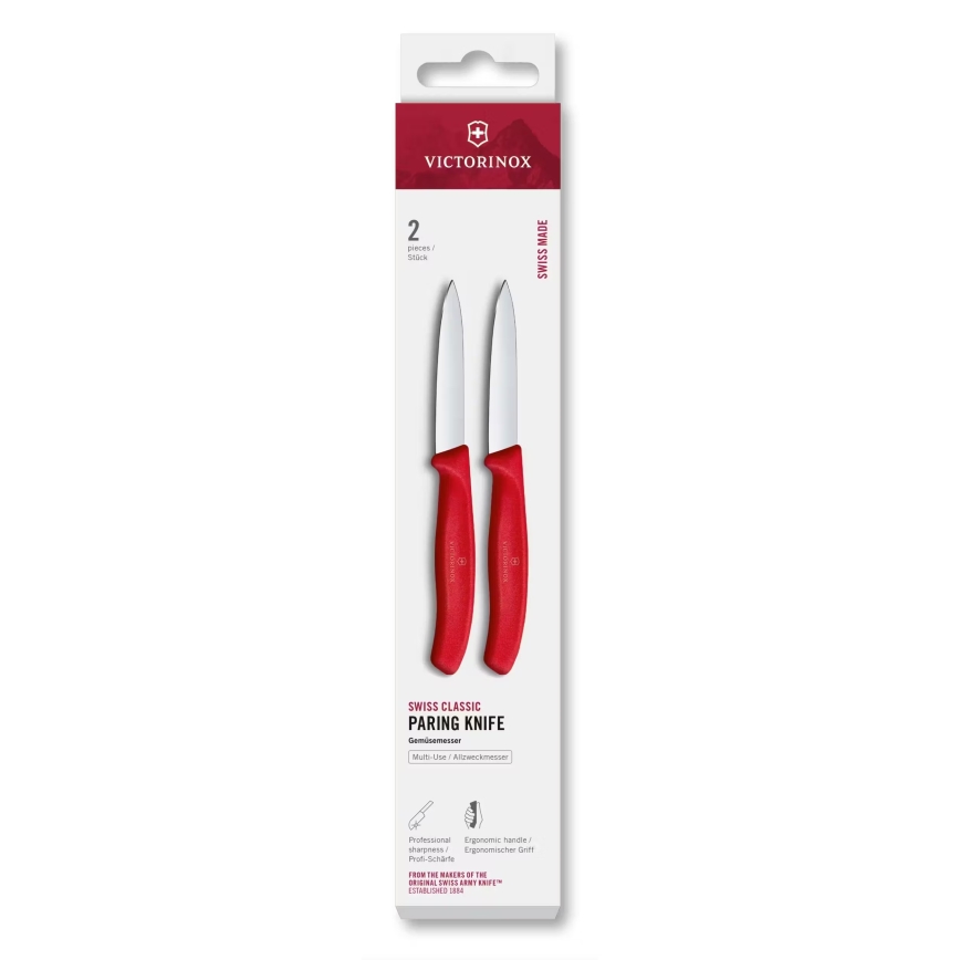 Victorinox - Köögiviljanugade komplekt SWISS CLASSIC 8 cm 2 tk punane