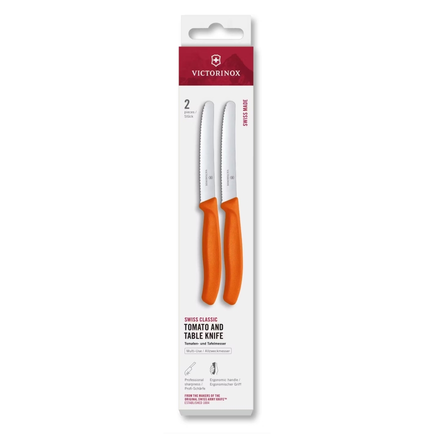 Victorinox - Köögiviljanugade komplekt SWISS CLASSIC, tera pikkus 11 cm, 2 tk, oranž