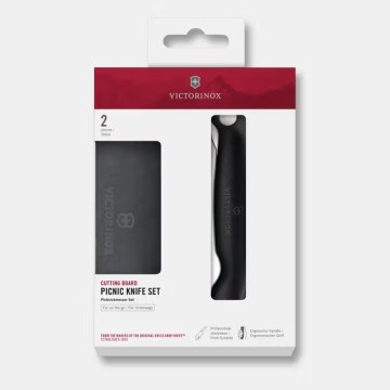 Victorinox - SWISS CLASSIC 11 cm kokkupandav nuga, must + lõikelaud