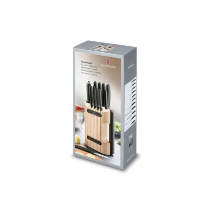 Victorinox - SWISS CLASSIC 12-osaline kööginugade komplekt pöögiplokis, beež