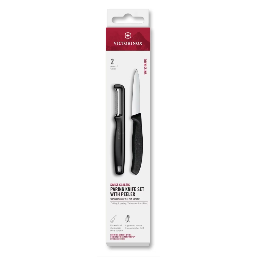 Victorinox – SWISS CLASSIC kööginoakomplekt koos koorijaga, must