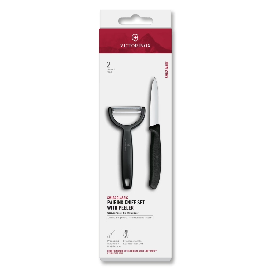 Victorinox - SWISS CLASSIC kööginugakomplekt koos koorijaga, must