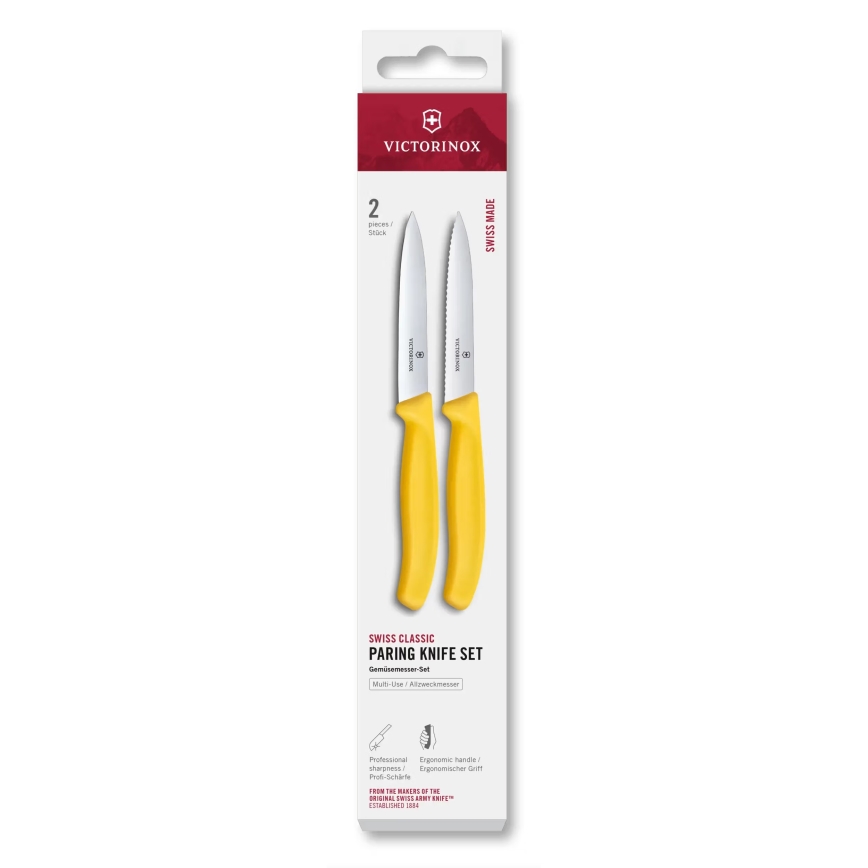 Victorinox - SWISS CLASSIC köögiviljanugade komplekt, 10 cm, 2 tk, kollane